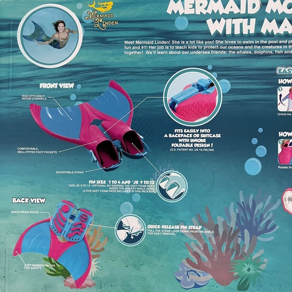 NIB Kid’s Mermaid Monofin with Mask Set - Picture 10 of 10